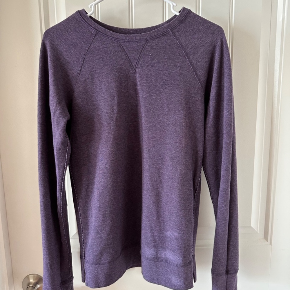 Lululemon Athletic Reversible Stripe Crew Neck Long Sleeve Top Shirt Purple - Picture 7 of 12